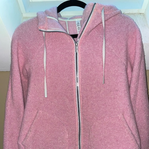 Lululemon So Sherpa Wool Blended Hooded Jacket Pink Size 4 - Picture 2 of 5